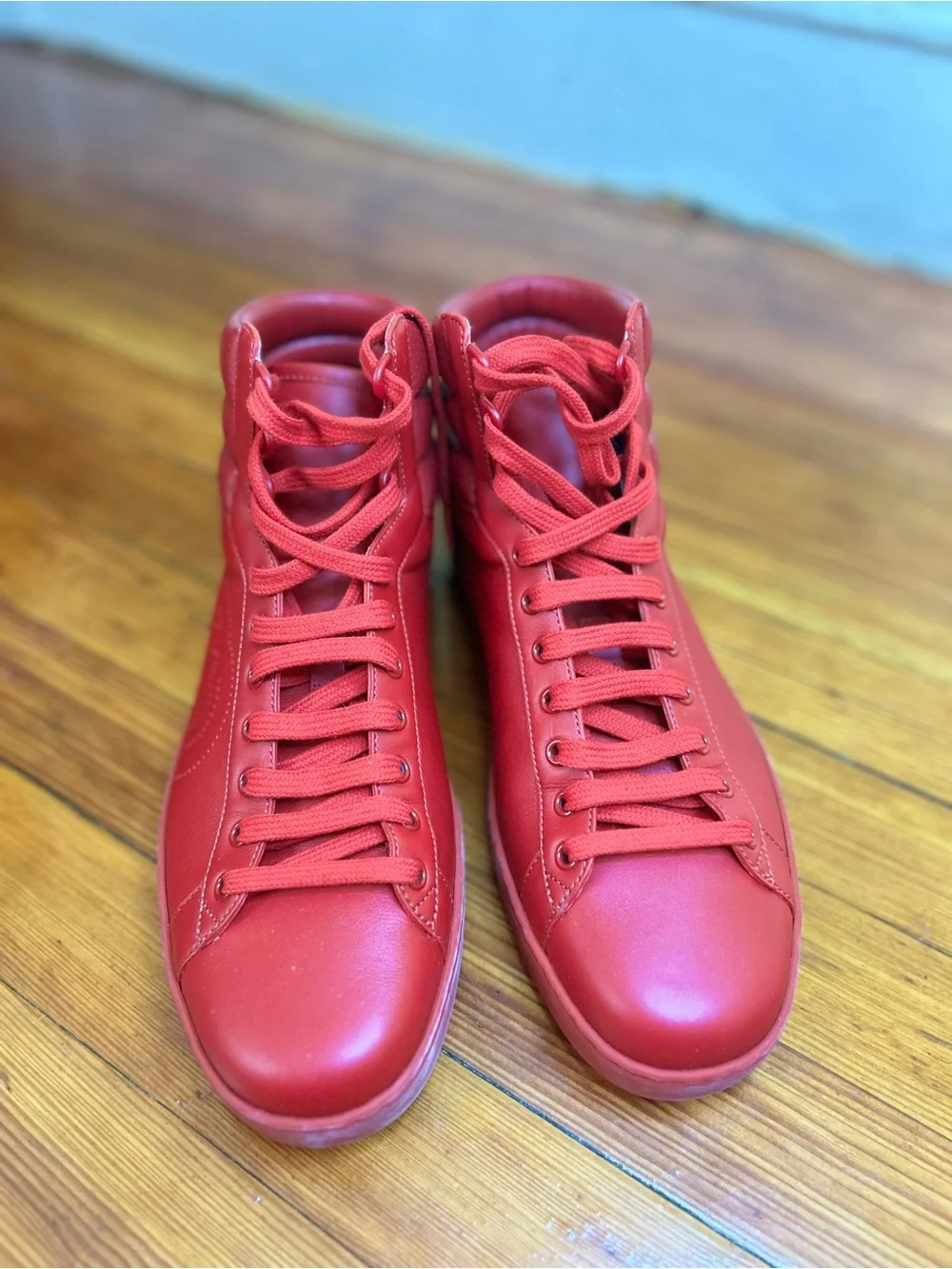 Gucci Ace Red High-Top Sneakers